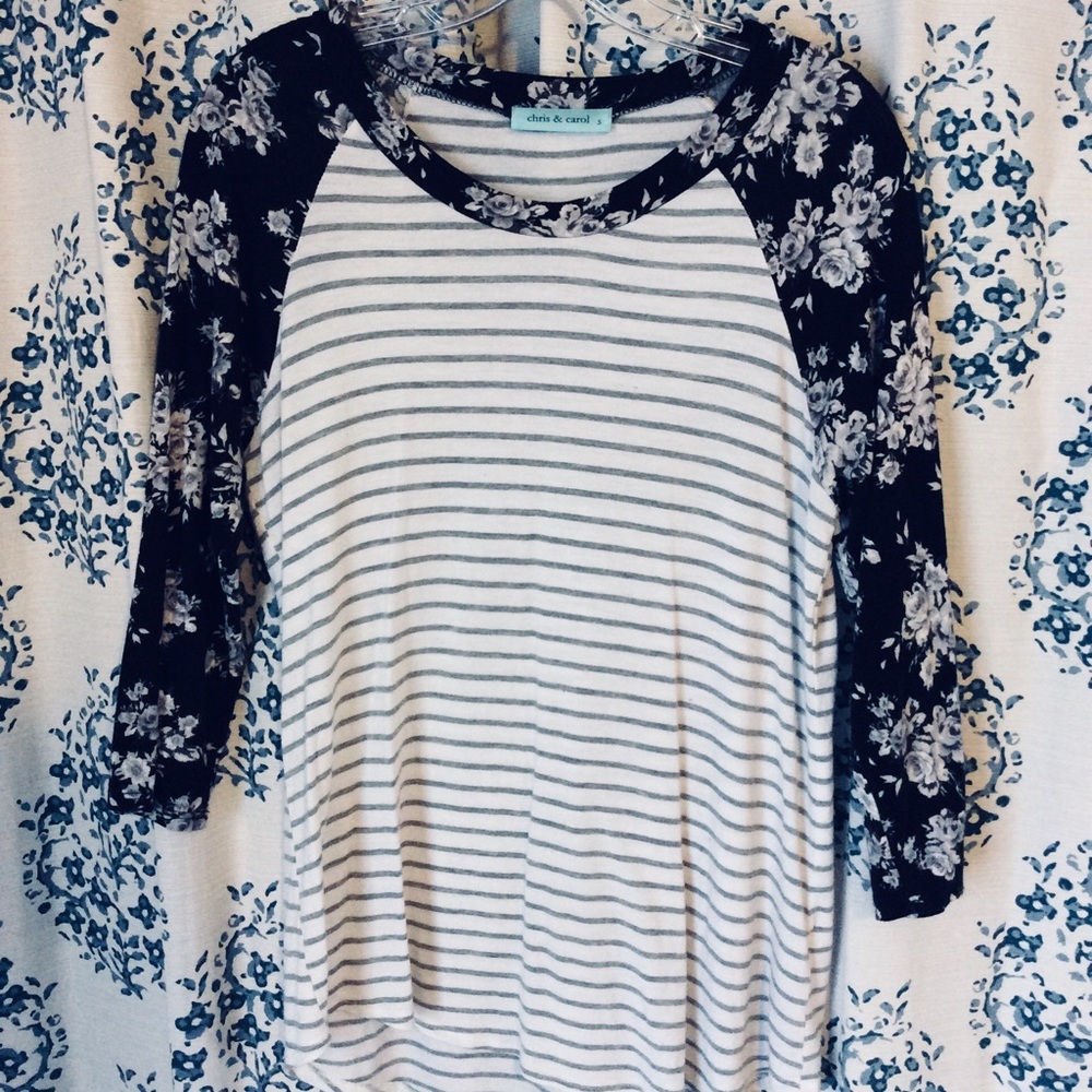 Chris & Carol Floral Baseball Tee